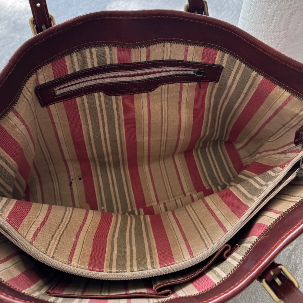 Floto brown leather large tote shoulder bag - Picture 6 of 6